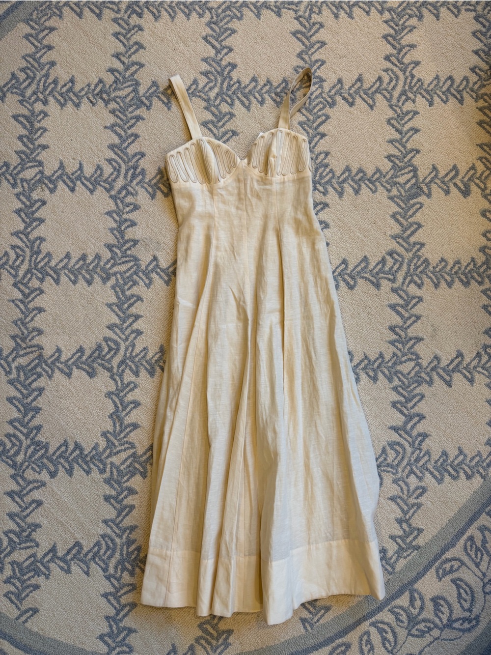 NWT Antonio Melani x Style by Simkins Page Soutache Linen Blend Sweetheart Dress - Picture 3 of 11